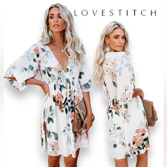lovestitch Dresses & Skirts - SMALL LOVESTICH Hello Lover Floral Mini Spring Dress